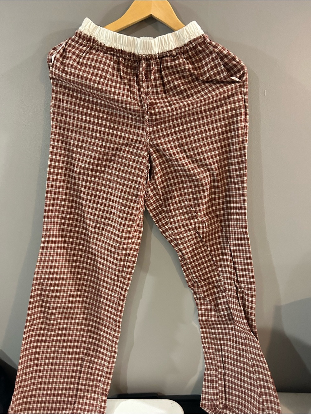 No Boundaries Brown Plaid Elastic Waist Pants
